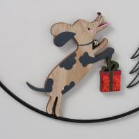 Weihnachtsdeko Loop Türkranz Advent mit Hunden Bild 5