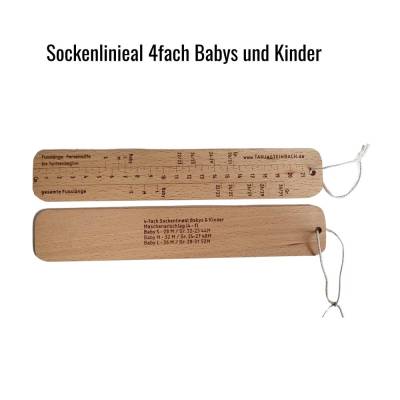 Sockenlineal 4fach für Baby & Kindersocken von Tanja Steinbach (Buche)