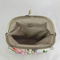 Tasche, Handtasche, Bügeltasche, Creme, Blumen, Kolibri Bild 8