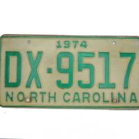 USA North Carolina Car Plate Nummernschild grün 9517 von 1974 Bild 1