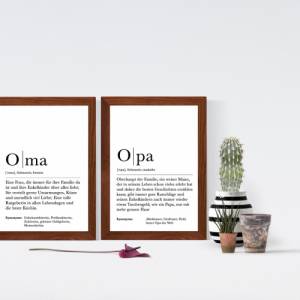 Poster Set OPA & OMA | Definition | Geschenkidee Familie | Danke | Personalisiertes Geschenk | Kunstdruck | Wanddeko Bild 3