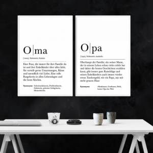 Poster Set OPA & OMA | Definition | Geschenkidee Familie | Danke | Personalisiertes Geschenk | Kunstdruck | Wanddeko Bild 4