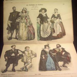 Zur Geschichte der Kostüme - Bilderbogen um 1880 Bild 3