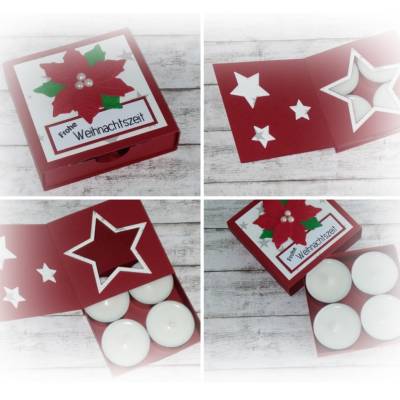 Teelichter-Geschenkbox, Wichtelgeschenk, Mitbringsel, Gastgeschenk, Advent, Weihnachten, Handmade