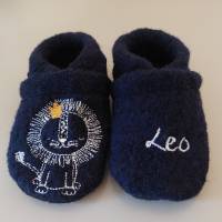 Krabbelschuhe Lauflernschuhe Baby Wollwalk Puschen Hausschuhe Handmad bestickt personalisiert Bild 4