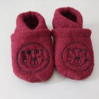 Krabbelschuhe Lauflernschuhe Baby Wollwalk Puschen Hausschuhe Handmad bestickt personalisiert Bild 5