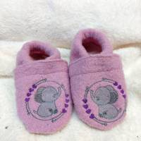 Krabbelschuhe Lauflernschuhe Baby Wollwalk Puschen Hausschuhe Handmad bestickt personalisiert Bild 9