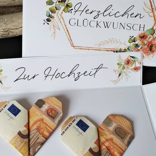 personalisiertes Geldgeschenk zur Hochzeit mit Namen Aufklappkarte | Explosionsbox Geldgeschenk | Geldgeschenk Hochzeit