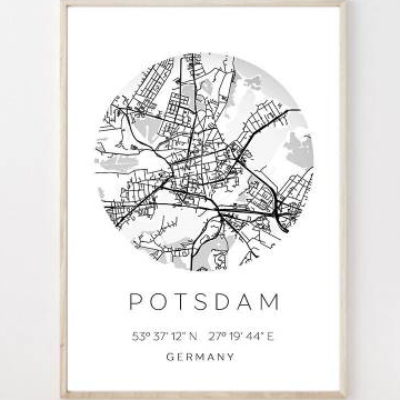 Poster POTSDAM STADTPLAN mit Koordinaten | Heimatstadt | Stadtposter | Personalisiert | Map | Karte Geschenk | Kunstdruc