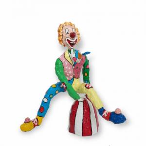 Clown Pop Art akrobatische Harlekin Skulptur Zirkusfigur Bild 1