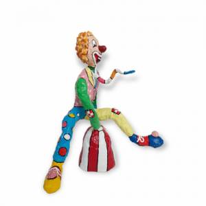 Clown Pop Art akrobatische Harlekin Skulptur Zirkusfigur Bild 2