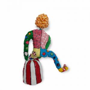 Clown Pop Art akrobatische Harlekin Skulptur Zirkusfigur Bild 3
