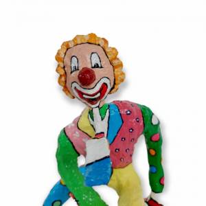 Clown Pop Art akrobatische Harlekin Skulptur Zirkusfigur Bild 4