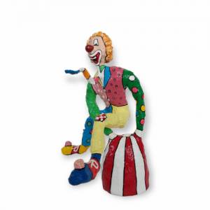 Clown Pop Art akrobatische Harlekin Skulptur Zirkusfigur Bild 5