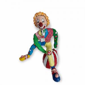Clown Pop Art akrobatische Harlekin Skulptur Zirkusfigur Bild 6