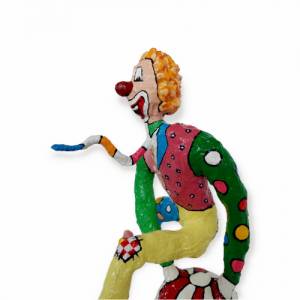 Clown Pop Art akrobatische Harlekin Skulptur Zirkusfigur Bild 7