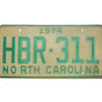 USA North Carolina Car Plate Nummernschild grün 311 von 1974 Bild 1