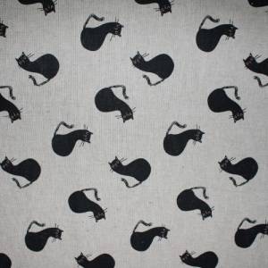 15,00 EUR/m Dekostoff Canvas Katzen schwarz auf hellbeige Baumwollmix Bild 3