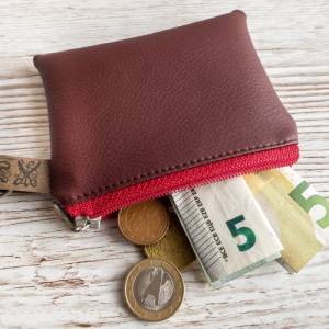 Mini-Portemonnaie aus Kunstleder / Schlüsselanhänger Tasche / Geldbörse mit Reißverschluss / Münzbörse / Marpoh Bild 6