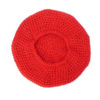 Baskenmütze, Barett, französische Wollmütze, rot, Wollmischung, Handarbeit, gehäkelt Bild 10