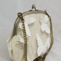 Tasche, Handtasche, Bügeltasche, Schmetterling 3D Optik Bild 2