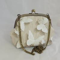 Tasche, Handtasche, Bügeltasche, Schmetterling 3D Optik Bild 4