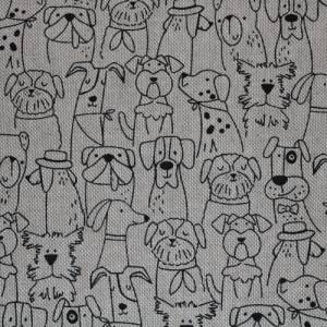 15,00 EUR/m Dekostoff Canvas süße Hunde auf hellbeige natur Baumwollmix Bild 1