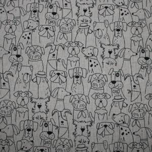 15,00 EUR/m Dekostoff Canvas süße Hunde auf hellbeige natur Baumwollmix Bild 2