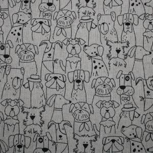 15,00 EUR/m Dekostoff Canvas süße Hunde auf hellbeige natur Baumwollmix Bild 3