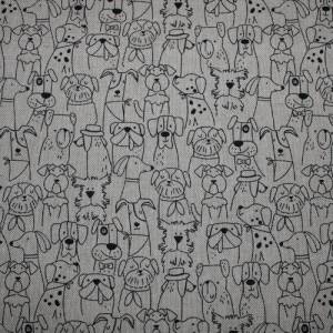 15,00 EUR/m Dekostoff Canvas süße Hunde auf hellbeige natur Baumwollmix Bild 4