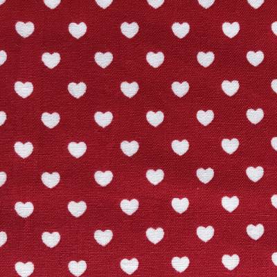 Baumwolle - Herzen - Herzchen - Rot Weiß