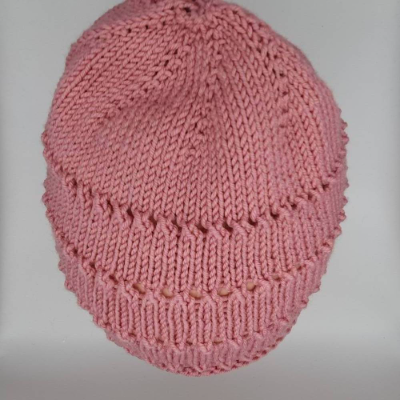 Gr. 47-49, Beanie, Mütze, Kinder, Farbe altrosa, Merinowolle 