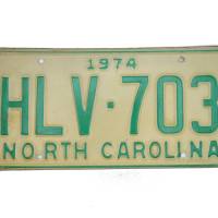 USA North Carolina Car Plate Nummernschild grün 703 von 1974 Bild 1