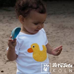 baby schlupfshirt ente bio und fair , shirt Baby , geschenk geburt oder gaufe , t-Shirt Ente Bild 1