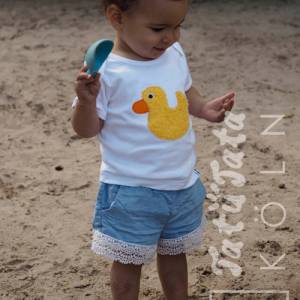 baby schlupfshirt ente bio und fair , shirt Baby , geschenk geburt oder gaufe , t-Shirt Ente Bild 2