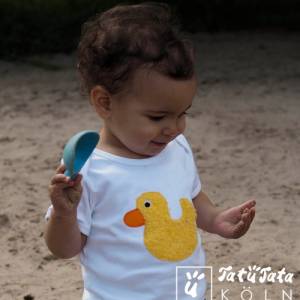 baby schlupfshirt ente bio und fair , shirt Baby , geschenk geburt oder gaufe , t-Shirt Ente Bild 4