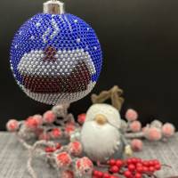 Weihnachtskugeln / Weihnachtsbaumschmuck/ Christbaumschmuck gehäkelt mit Baumwollgarn und kleinen Glasperlen Bild 1