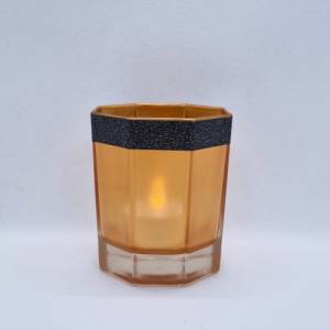 handbemaltes kleines Teelichtglas in Kupfer Bild 5