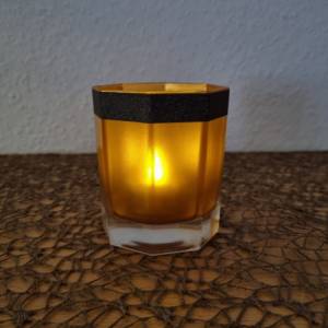 handbemaltes kleines Teelichtglas in Kupfer Bild 9