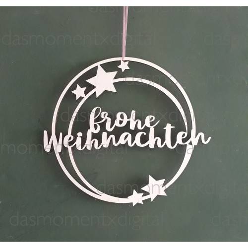 Laserdatei Plotterdatei Sternanhänger Frohe Weihnachten digitale Datei