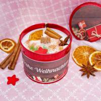 Kerze Weihnachten mit Zimt-Orange Duft  INKLUSIVE Geschenkverpackung | Weihnachtsgeschenk | Weihnachtskerze Bild 3