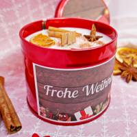 Kerze Weihnachten mit Zimt-Orange Duft  INKLUSIVE Geschenkverpackung | Weihnachtsgeschenk | Weihnachtskerze Bild 4
