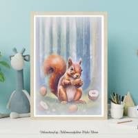 Kleines Eichhörnchen, DIGITALES BILD ZUM DOWNLOAD & DRUCKEN Wanddeko Poster Karte Geschenkidee günstig kaufen Bild 1