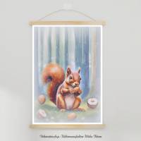Kleines Eichhörnchen, DIGITALES BILD ZUM DOWNLOAD & DRUCKEN Wanddeko Poster Karte Geschenkidee günstig kaufen Bild 4