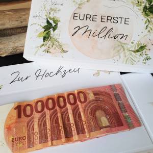personalisiertes Geldgeschenk zur Hochzeit mit Erste Million | Explosionsbox Geldgeschenk | Geldgeschenk Hochzeit | boho Bild 5