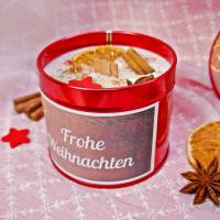 Weihnachtsgeschenk Kerze mit Zimt-Orange Duft INKLUSIVE Geschenkverpackung | Geschenk zu Weihnachten | Weihnachtskerze Bild 4