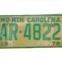 USA North Carolina Car Plate Nummernschild grün 4822 von 1978 Bild 1
