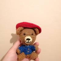 Paddington Bär gehäkelt Geschenk Spielzeug Kuscheltier Talisman Anhänger Deko Fan Bild 2