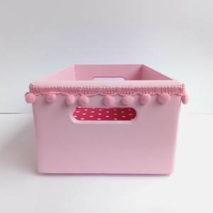 Holzkiste Aufbewahrung Kinderzimmer Spielzeug  Spielsachen rosa Mädchen Kind Bild 2