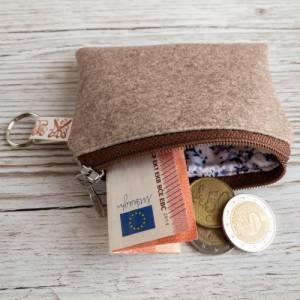 Mini-Portemonnaie aus Veloursstoff / Schlüsselanhänger Tasche / Geldbörse mit Reißverschluss / Münzbörse / Marpoh Bild 6